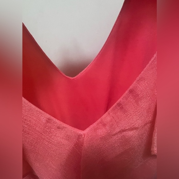 IZ Byer women’s sleeveless dress, keyhole size medium. Coral color. Linen - Picture 5 of 5